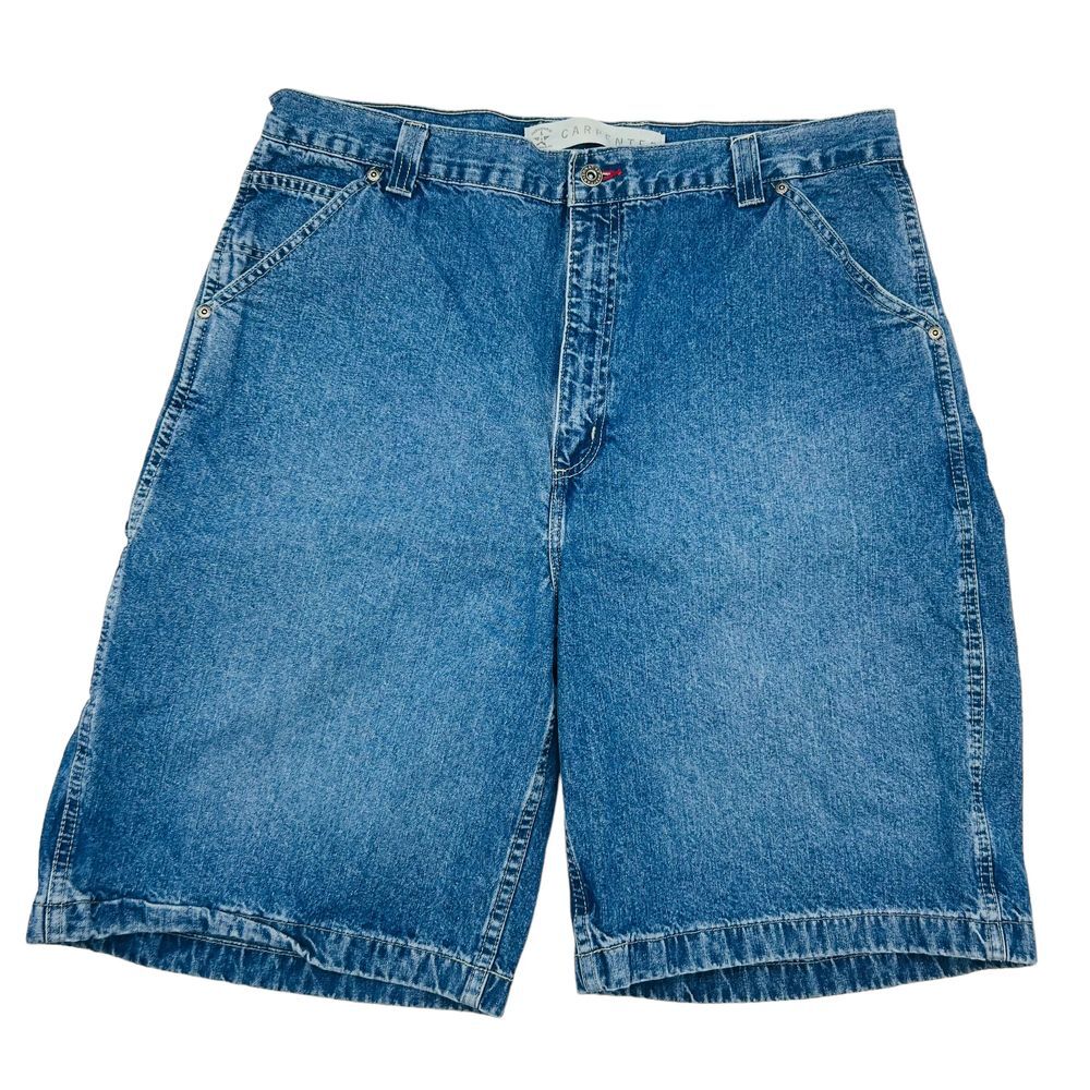 Arizona Mens Blue‎ Jean Denim Carpenter Cargo Shorts Cotton Vintage Y2K Size 38